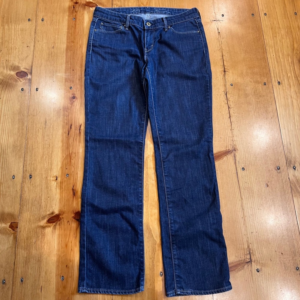 LEVI'S Demi Curve Jeans 29x30 Long Dark Indigo Straight Fit Denim Y2K Style Rare